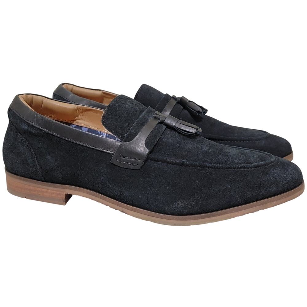Thomas & Vine Men Hawthorn Slip On Tassel Loafers Size US 9.5M Black Suede